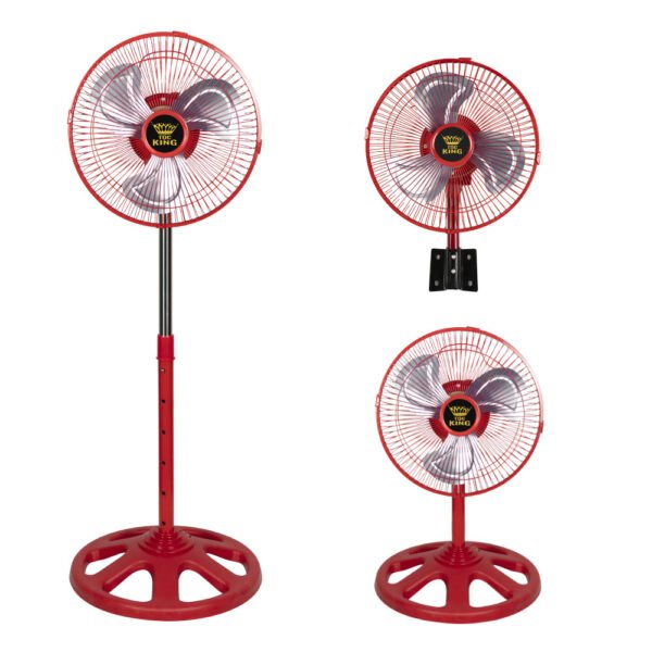 10寸金属三合一-红 New Product Standard Electric Fan 220V 127V 2600RPM High Speed AC Motor Stand Fan Price In Nepal - 10寸金属三合一 红