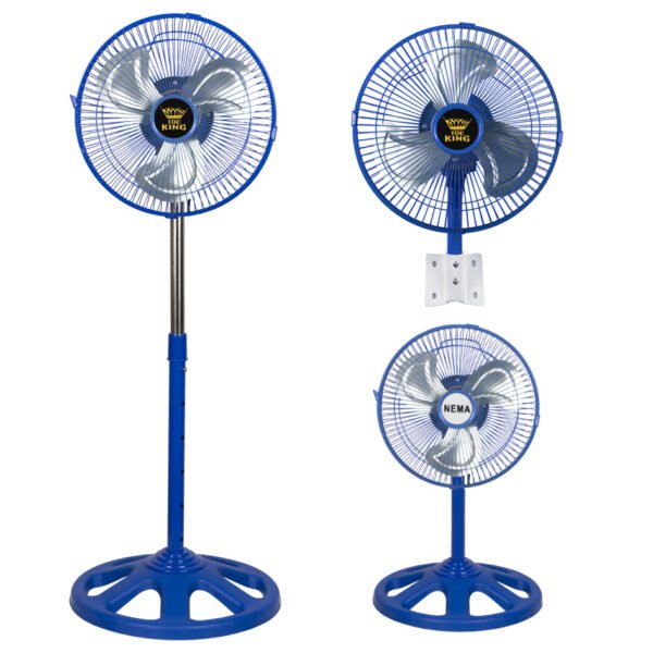 10寸金属三合一-蓝 New Product Standard Electric Fan 220V 127V 2600RPM High Speed AC Motor Stand Fan Price In Nepal - 10寸金属三合一 蓝