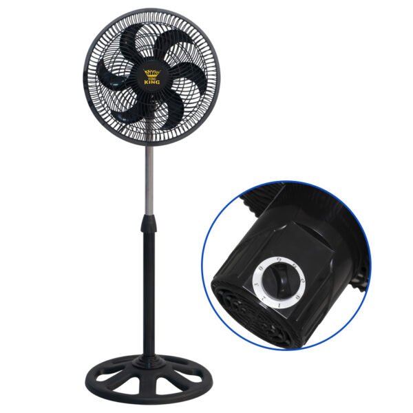 12寸塑料黑色-360度 Wholesale 12 Inch 360 Degree Stand Fan 10 Inch 220V 110V Ventilador AC Motor Height Adjustable Fan Pedestal Fan - 12寸塑料黑色 360度