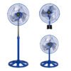 12 Inch Ventilador 110V Ac 75W Motor Electric Pedestal Fan 3 Metal Blades Ventilateur 3 En 1 Stand Fan - 12寸蓝色六孔