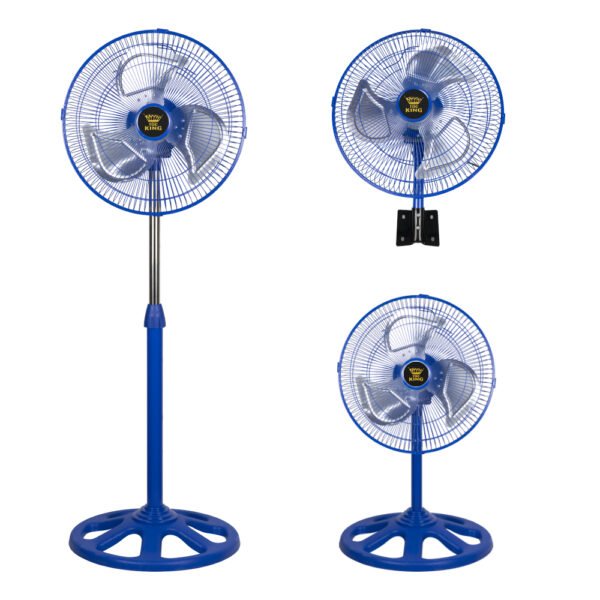 12 Inch Ventilador 110V Ac 75W Motor Electric Pedestal Fan 3 Metal Blades Ventilateur 3 En 1 Stand Fan - 12寸蓝色六孔