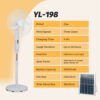 Ventilador 16 Inch Solar Fan 25W 18000mah Portable Rechargeable Stand Solar Fan with Solar Panel - 198 SKU图