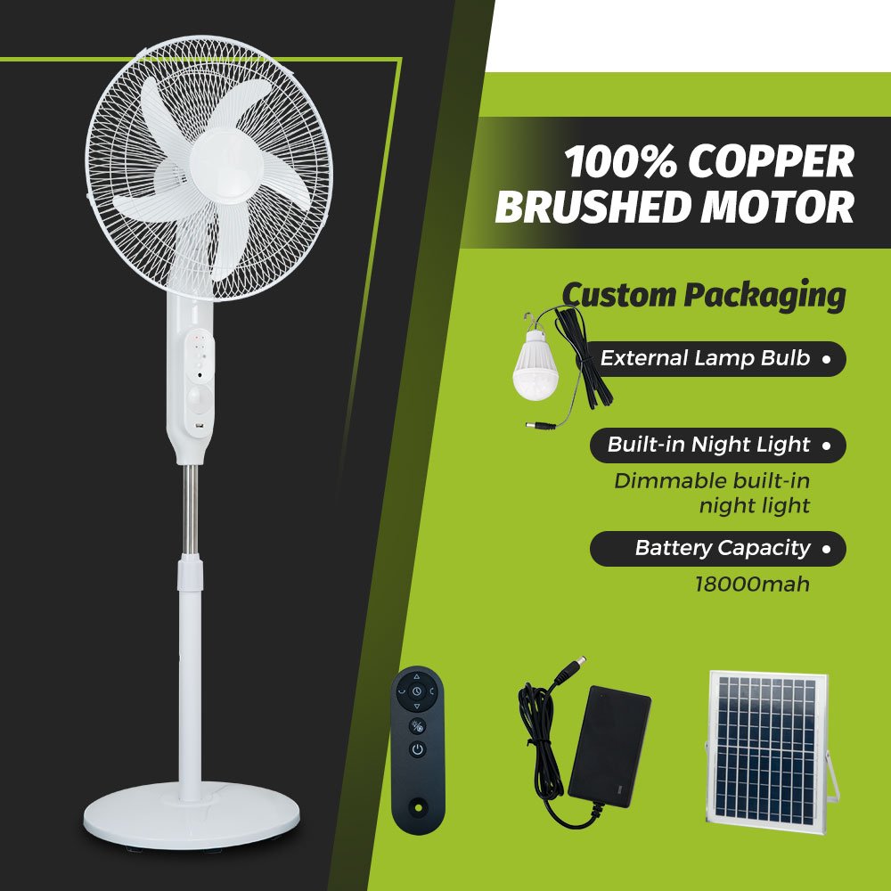 *Ventilador 16 Inch 18000MAH Solar Stand Fan BLDC Motor Pedestal Fan Remote Control Led Light Electric Rechargeable Solar Fan - 3 *Ventilador 16 Inch 18000MAH Solar Stand Fan BLDC Motor Pedestal Fan Remote Control Led Light Electric Rechargeable Solar Fan - Image 3