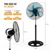 360立扇-金-规格属 360 Degree Industrial Fan 18 Inch Ventilador 110V 90W AC Aluminum Copper Motor Stand Fan - 360立扇 金 规格属