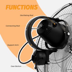 18 Inch 360 Oscillation air Circulation Stand Fan Height Adjustment Small Floor Fan - 4 18 Inch 360 Oscillation air Circulation Stand Fan Height Adjustment Small Floor Fan - 360立扇 金属 解析