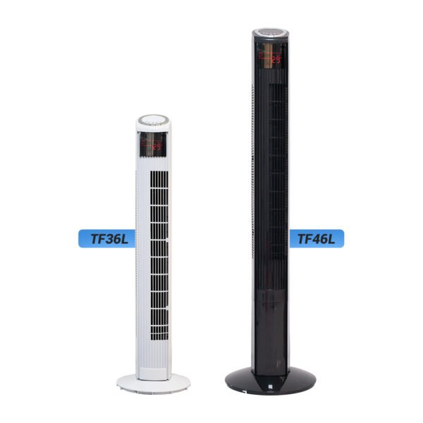 L款尺寸对比 Remote Control 36 Inch Floor Fan Stand Fan With LCD Display 7.5H Timer Oscillating Bladeless Tower Fan - L款尺寸对比