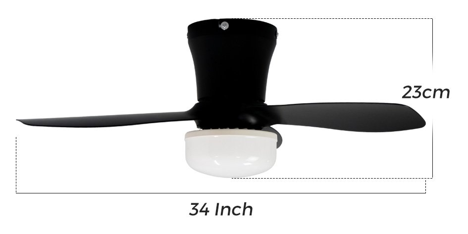 Home LED Quiet 34 Inch Ceiling Fan Lamp Ventilador Bedroom Remote Control Dimmerble LED Socket Fan - 3 Home LED Quiet 34 Inch Ceiling Fan Lamp Ventilador Bedroom Remote Control Dimmerble LED Socket Fan - YL Y680 尺寸