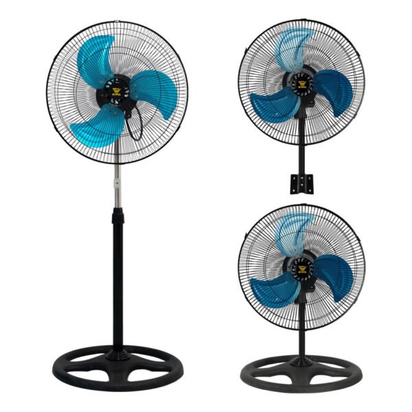 三铝叶蝴蝶夹三合一 18 Inch Ventilador Industrial 3 in 1 Fan Metal Blade Standing Oscillating Pedestal Stand Fan for Home - 三铝叶蝴蝶夹三合一