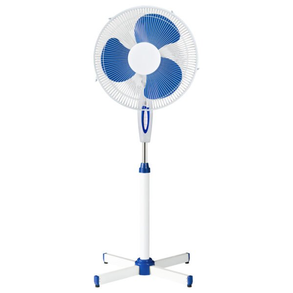 十字架 16 Inch 3 pp Blades Blue White Spider Base Cross Base Stand Fan for Home - 十字架