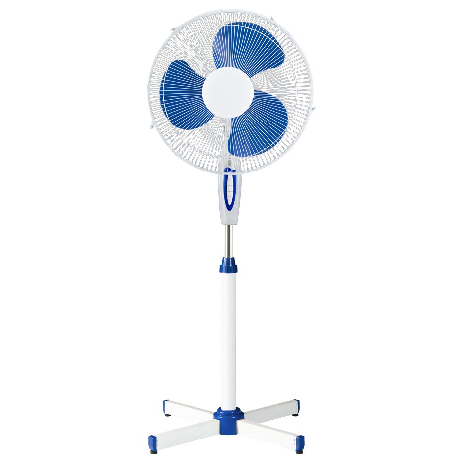 16 Inch 3 pp Blades Blue White Spider Base Cross Base Stand Fan for Home - 1 16 Inch 3 pp Blades Blue White Spider Base Cross Base Stand Fan for Home