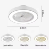 Chandelier 5 ABS Blades Copper Moto Retractable Invisible Led Ceiling Fan With Light - 尺寸
