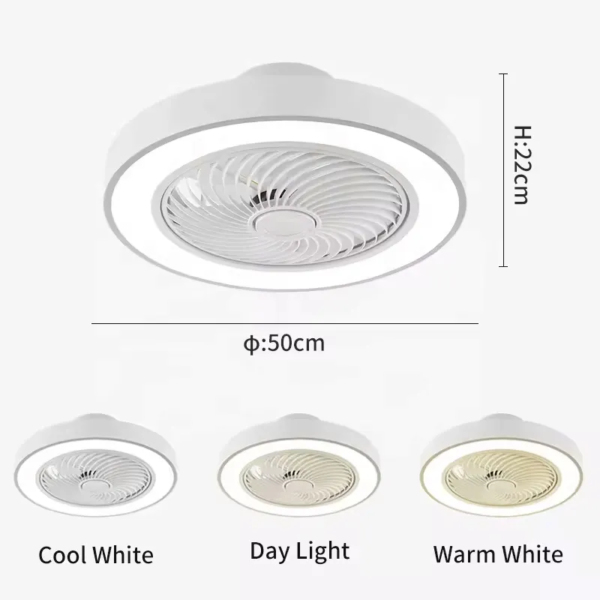 Chandelier 5 ABS Blades Copper Moto Retractable Invisible Led Ceiling Fan With Light - 尺寸