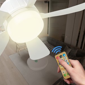Ventilador Manufacturer 16 Inch 2 in1 Ceiling Fan Light Remote Control E27 23w LED Ceiling Fan with Light - 开灯