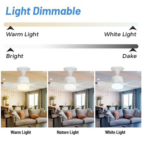 16 Inch Modern Ceiling Fan Dimming Fan Bulb Home Decor 360 Rotating Remote Control Ceiling Led Fan Light - 7 16 Inch Modern Ceiling Fan Dimming Fan Bulb Home Decor 360 Rotating Remote Control Ceiling Led Fan Light - 色温