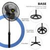 Fan Customization 12 Inch Cooling Air Pedestal Floor Fan Commercial Blue Children Electric Stand Fan - 详情页 04