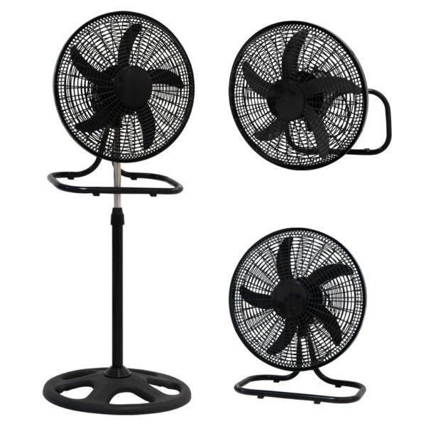 18 Inch 3 In 1 5 Blades Plastic Stand Fans Ventiladores Ventilador De Torre Ventilador - 黑色塑料三合一